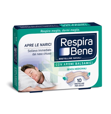 GlaxoSmithKline Linea RespiraBene 10 Bretelline Nasali Balsamiche Pelli Normali