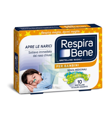 GlaxoSmithKline Linea RespiraBene 10 Bretelline Nasali Bambini Pelli Normali
