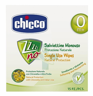 Chicco Linea Zanza No Protezione Delicata Insetto-Repellente 15 Salviette