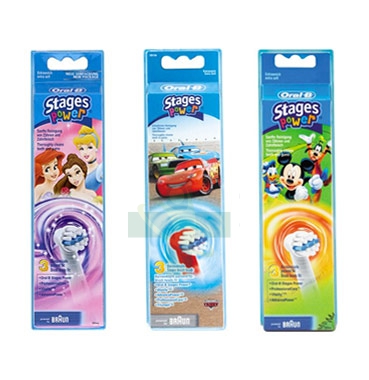 Oral-B Linea Igiene Dentale Quotidiana Kids Power 3 Spazzolini di Ricambio