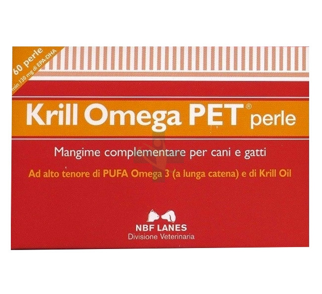 N.B.F. Lanes Linea Animali Domestici Krill Omega Pet Mangime Cani Gatti 60 Perle