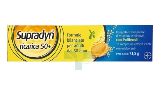 Supradyn Linea Vitamine e Minerali Ricarica 50+ Over 50 Integratore 15 Compresse