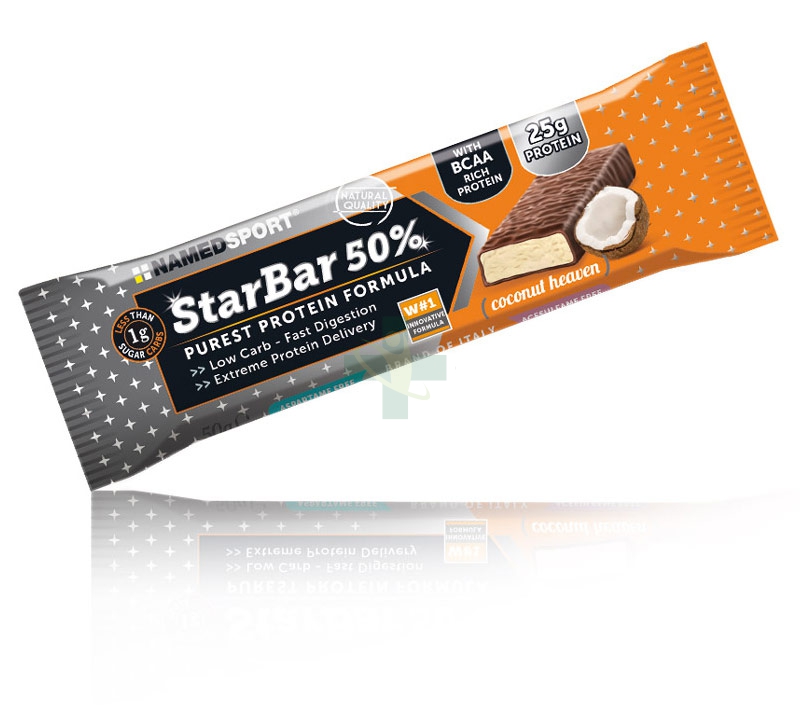 Named Sport Linea Sportivi StarBar Barretta Proteica Integratore 50 g Coconut