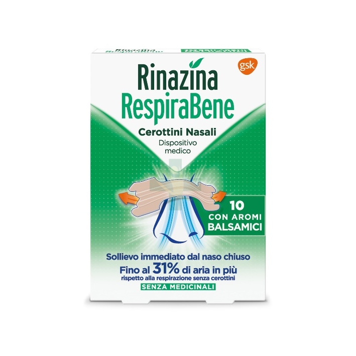 Gsk Linea Dispositivi Medici Rinazina Respirabene 10 Cerotti Nasali Balsamici