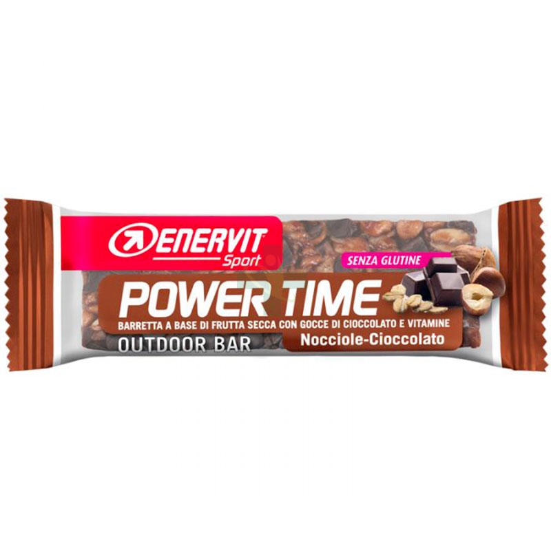Enervit Sport Power Time Outdoor Bar Gusto Nocciole-Cioccolato Senza Glutine 30g